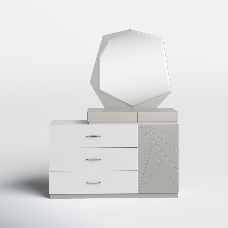 Commode 5 tiroirs l 53,5 po avec miroir Mcilwain