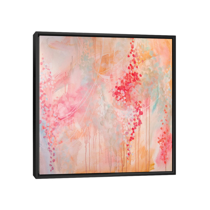 « bubble bain », impression sur toile tendue, H 18 po x l 18 po x P 1,5 po, Toile avec cadre noir, Pas de tapis