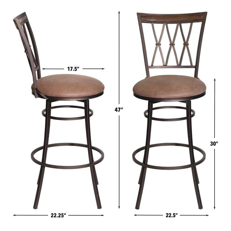 Tabouret de comptoir pivotant Kondo, Tabouret de bar (siège d’une hauteur de 30 po)