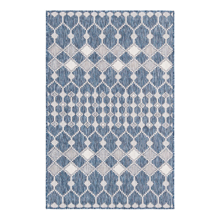 Blue Traliccio Indoor/Outdoor Trellis Rug
