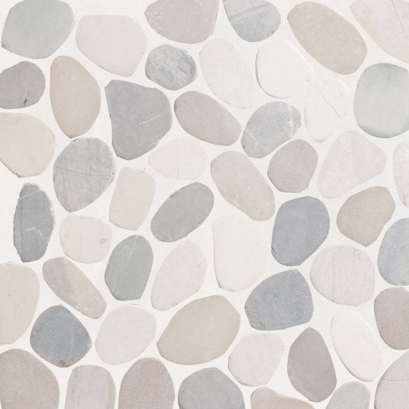 Hawaii 12" x 12" Natural Stone Pebbles Mosaic Wall & Floor Tile, Mix Blend