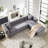 Joannette Polyester Blend Tufted Sofa & Chaise Sectional with Nailhead Trim-647190597