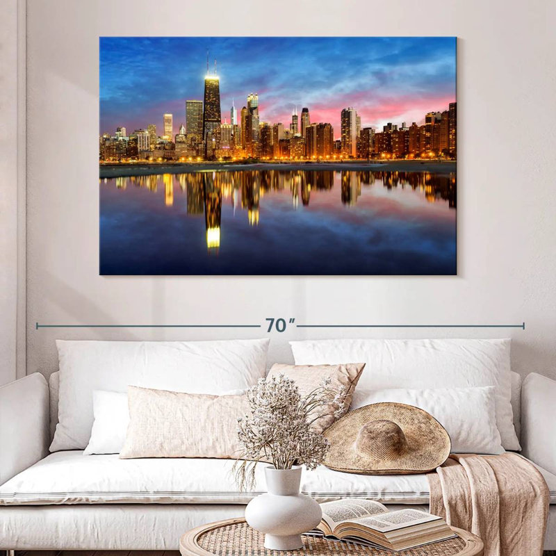 Harpa Chicago Skyline Lights, 34" H x 51" W