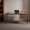 Bureau japonais moderne en noyer - rangement minimaliste