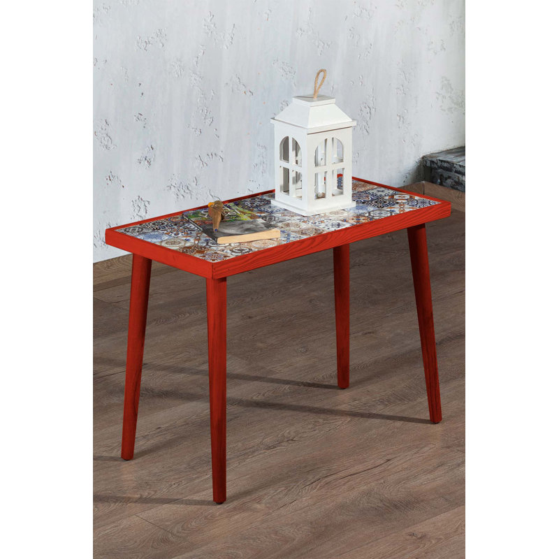 Table basse fabriquée à la main Erast, Rouge
