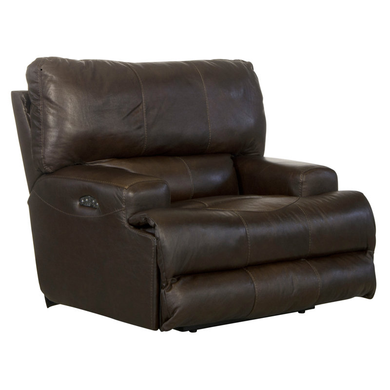 Fauteuil inclinable électrique Anjuman, Cuir véritable chocolat, Électrique, Non