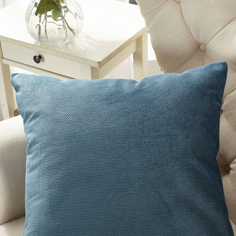 Taupe Embroidered Polyester Euro Pillow Covers 26" x 26"