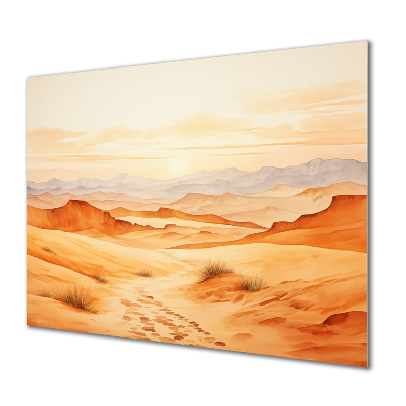 Paysage désertique de dunes de sable en Afrique IV - désert, art mural en métal, H 24 po x l 32 po x P 1 po