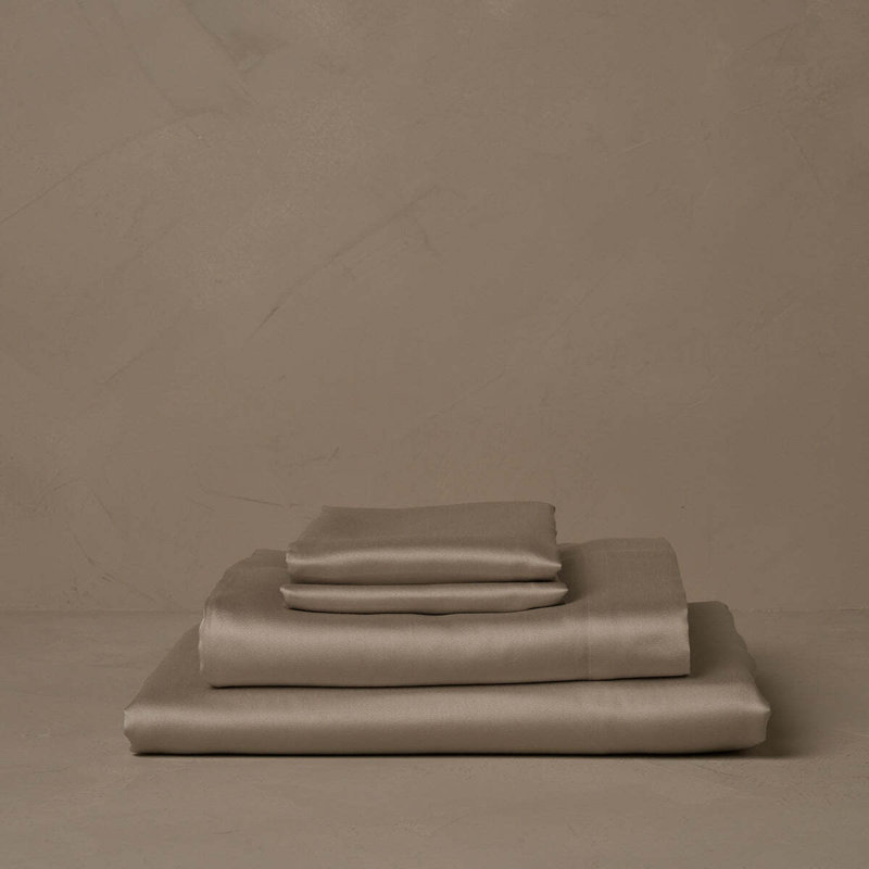 Woodland Silk Sheet Set, Candlelight, King Sheet Set with 2 Standard Pillowcases