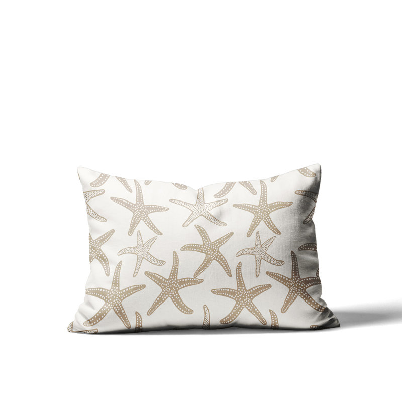 Barnon Reversible Throw Pillow, Beige, 14"H x 20"W
