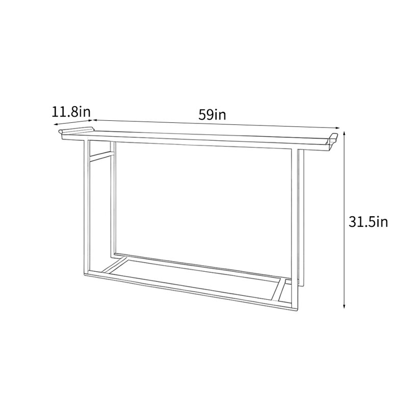 Console de luxe minimaliste et légère., 31.5" H x 59" W x 11.8" D