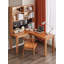 Bureau en bois massif en forme de L avec bibliothèque Nordic Style