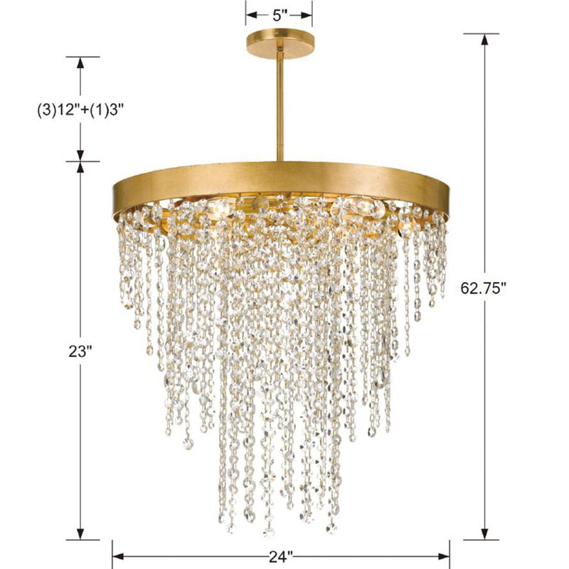 Bathilda 5 - Light Unique Tiered Chandelier with Crystal Accents, 6