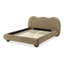 Lit très grand Eastern en brun, pieds en bois rond rembourrés Boucle, magnétisme moderne, lit brun dos camel, taille, ambiance transitionnelle contemporaine, velours-130847546