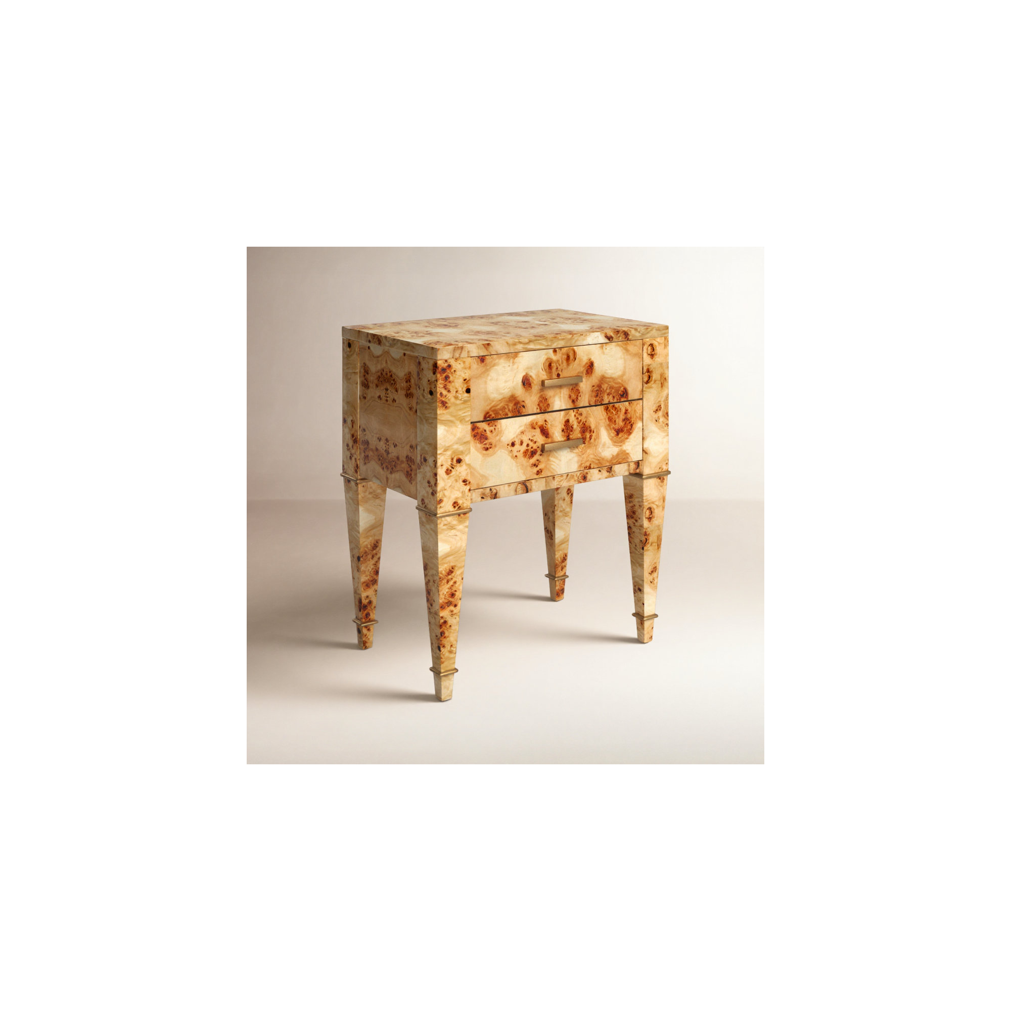 Mazekine 2 - Drawer Nightstand, Natural Burl