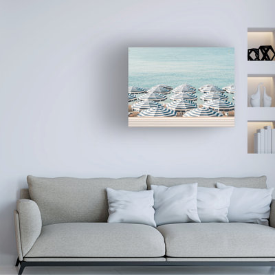 Bolog Grace Digital Art Striped Beach Umbrellas Canvas Art