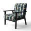 Chaise à accoudoirs rembourrée et classique à motif floral rayé classique et sérénité classique
