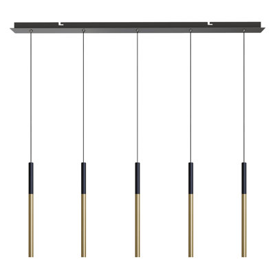Luminaire suspendu cylindrique à DEL 5 lumières pour îlot de cuisine Baileyton