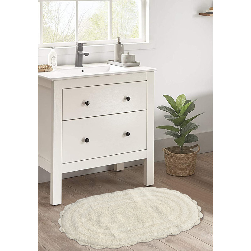 Tapis pour salle de bain 100% coton, Ivoire