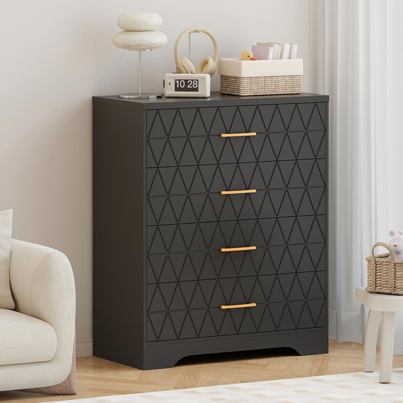 Commode 4 tiroirs Modern, Noir