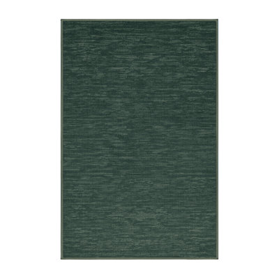 Machine Washable Solid Green Area Rug