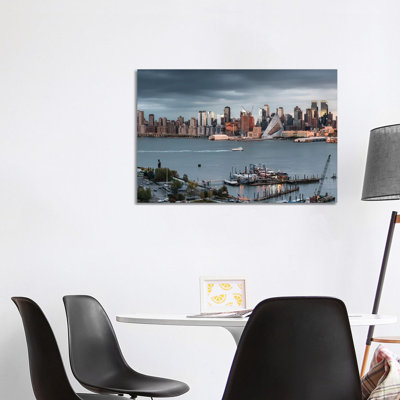 Manhattan Skyline Seen From New Jersey by Jan Becke - Wrapped Canvas Print