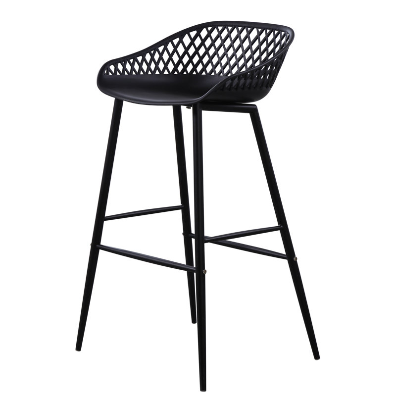 Newark Patio Bar Stool, Black, 25.5"