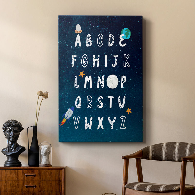 Alphabet Exploration de l'espace - galerie Cavas sur mesure, H 18 po x l 12 po