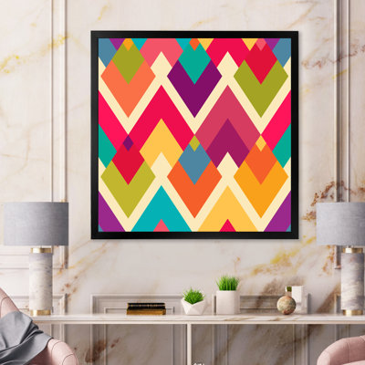 «Rhombus Geometrics in Retro Colors I», impression sur toile