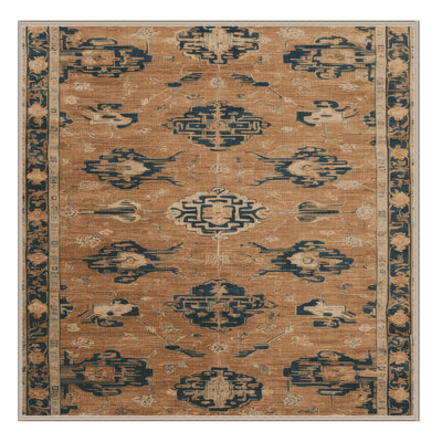 Machine Washable Art Deco Brown Area Rug