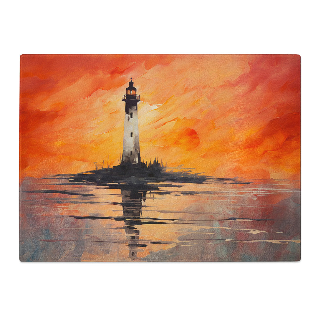 Lighthouse Minimalism  Glass Chopping Board