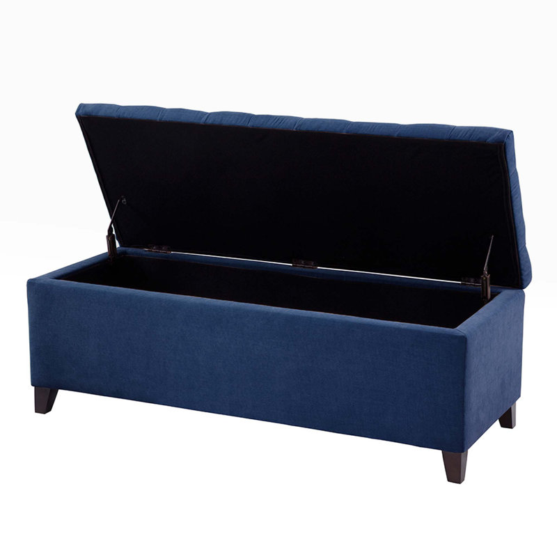 Banc de rangement rembourré Hannjo, Marine