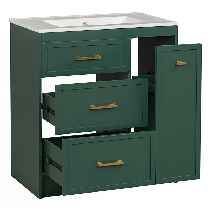 Meuble-lavabo classique avec trois tiroirs