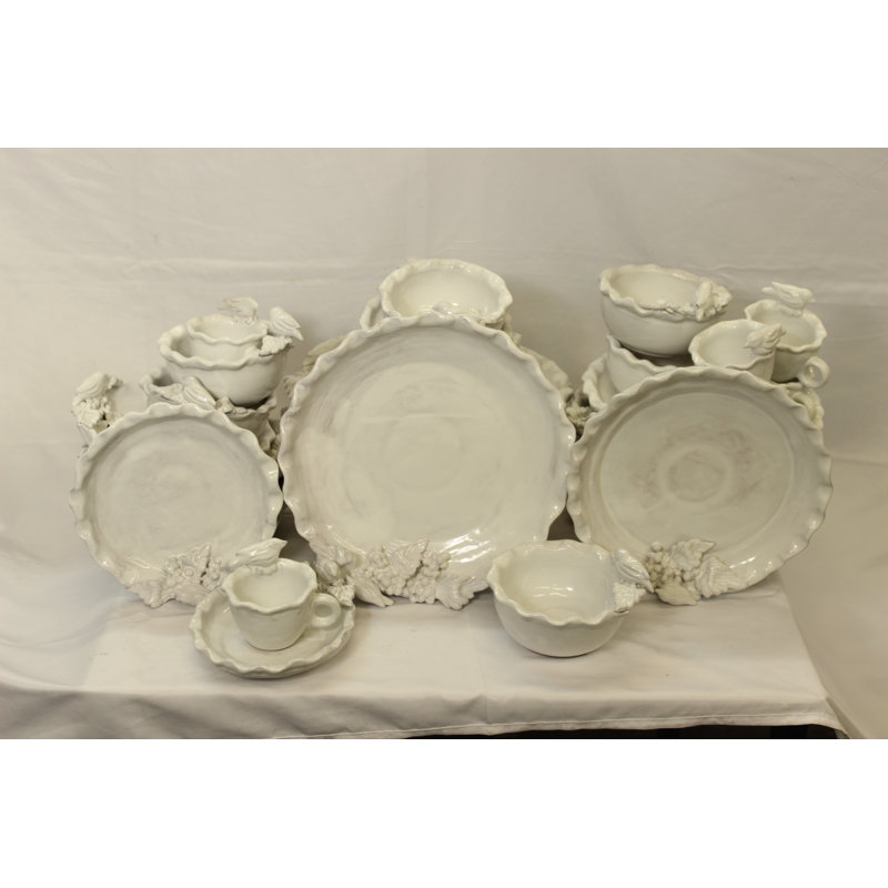 Fruit & Birds 36 Piece Dinnerware Set, Service For 6