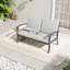 Causeuse d'extérieur en aluminium Nettleton avec coussins gris clair