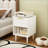 Modern White 1-Drawer Nightstand with Open Shelf &amp; Gold Handle