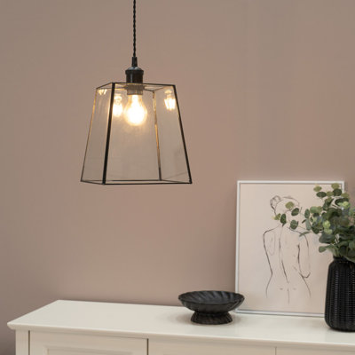 19cm H Glass Square Lamp Shade ( Clip On )