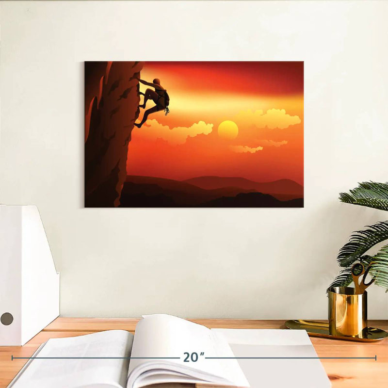 Senne Rock Climbing At Dusk, 8" H x 12" W