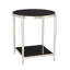 Circle/Square Side Table-Nickel w/ Black Granite