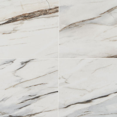 12" x 24" Polished Marble Look Porcelain Floor and Wall Tile