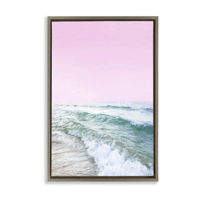 Toile flottante encadrée «Pink Winter Sea» par Sissi et Seb