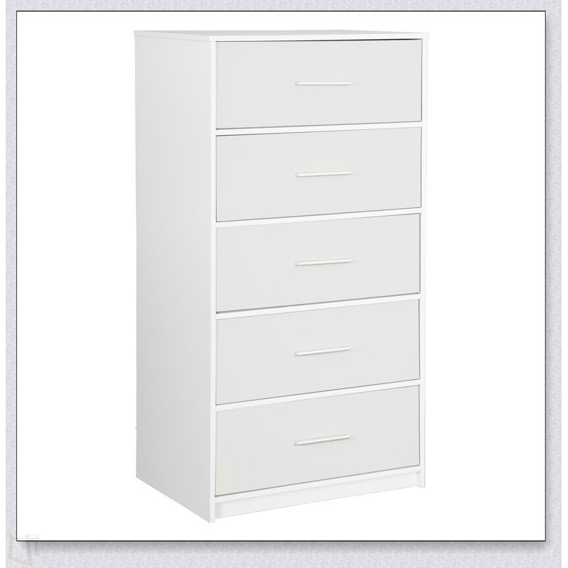 Commode 5 tiroirs avec grands tiroirs en tissu