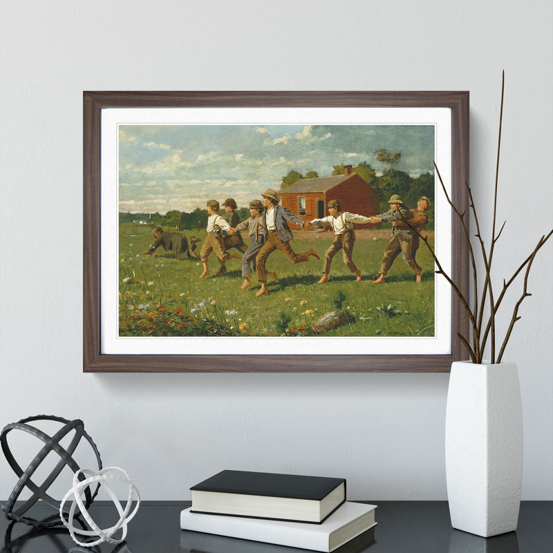 Snap the Whip by Winslow Homer - Picture Frame Painting, 27cm H x 36cm W x 2cm D, Walnut Framed