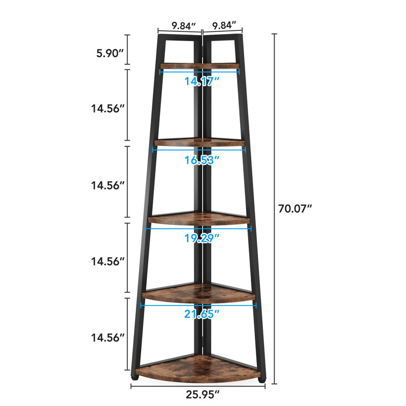 Berks Corner Bookcase, Brown/Black