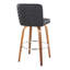 Contemporary Fixed-Height Swivel Bar Stool with Faux Leather Upholstery and Built-in Footrest - Set of 2
