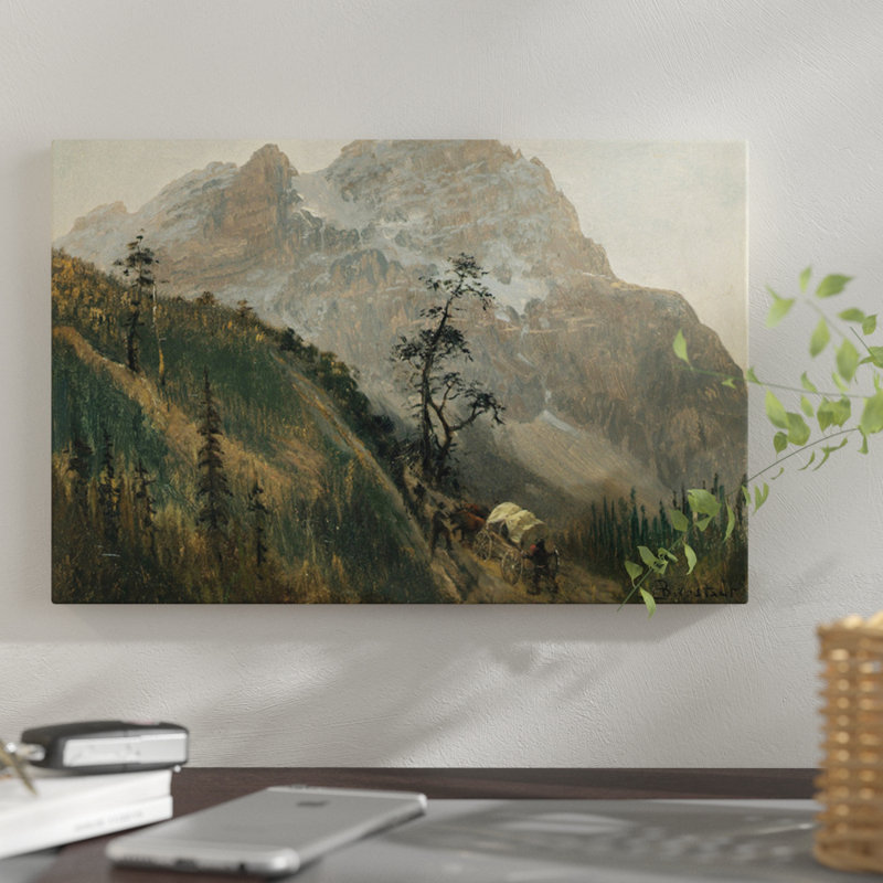 «Western Trail, the Rockies», impression sur toile, H 12 po x l 18 po x P 1,5 po, Pas de tapis, Toile tendue