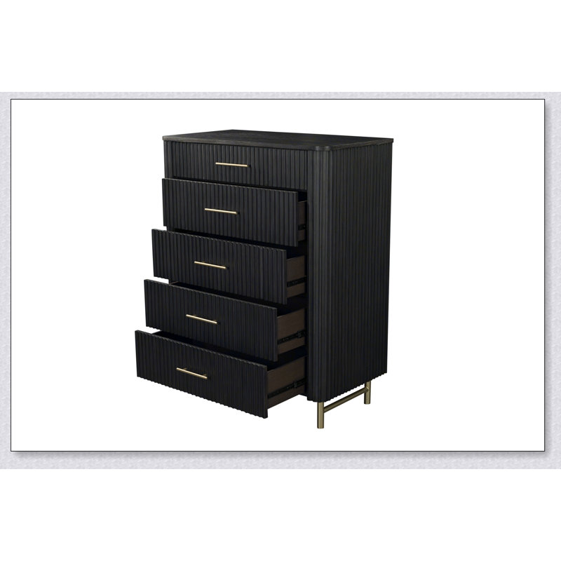 Commode à finition espresso Clayten avec tiroirs coulissants et fabrication durable pour des solutions de rangement modernes