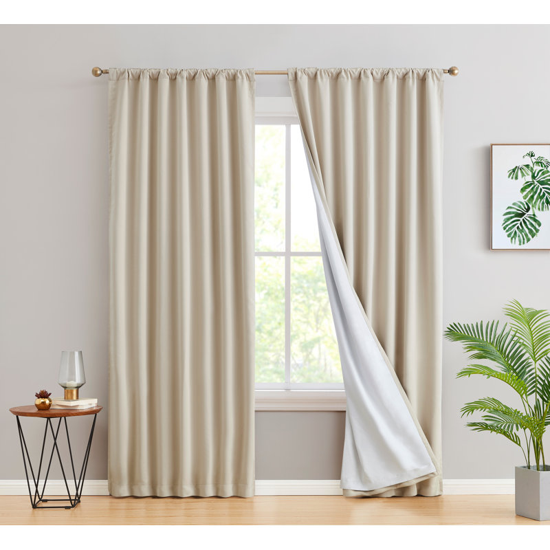 Arbas Curtain Pair, 52" W x 45" L, Beige