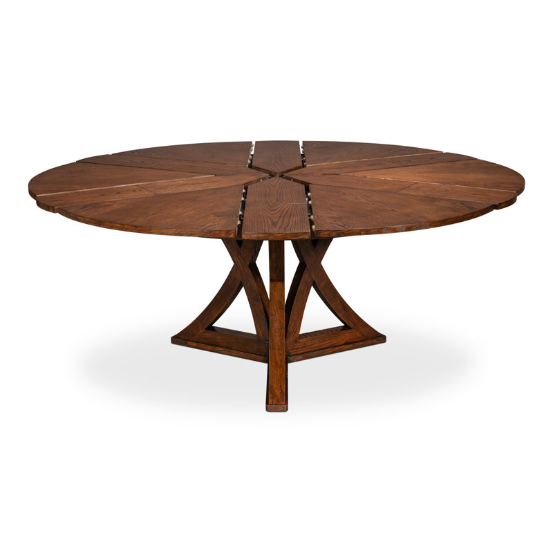 Casual Round Dining Table, 30"H x 55"L x 55"W, Dark Walnut