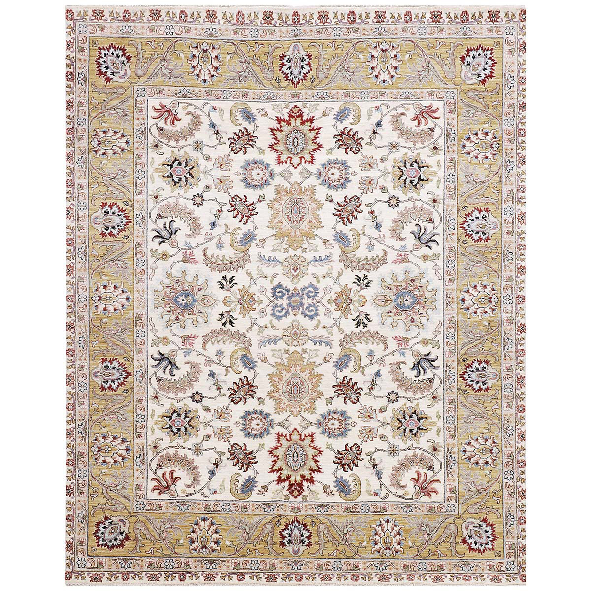 Bokara Rug Co., Inc. Rectangle Hand-Knotted Wool Area Rug in Ivory ...